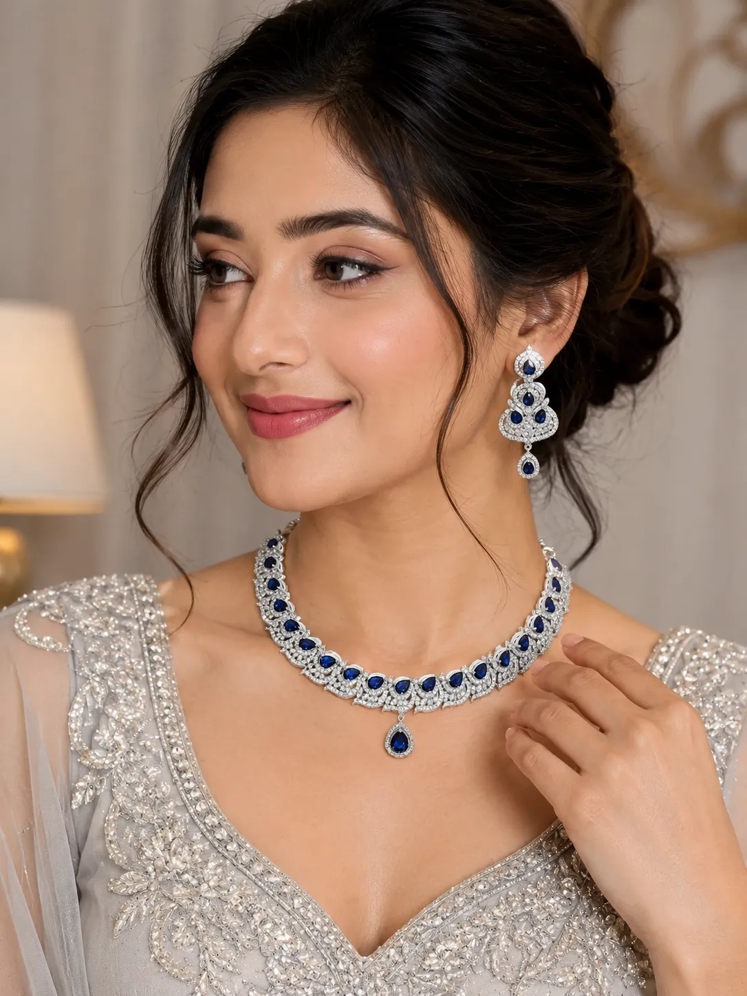 Blue Sapphire AD Choker - Image 4