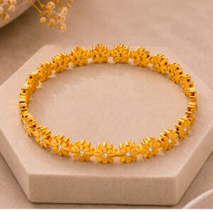 Golden Daisy Charm Bracelet